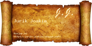 Jurik Joakim névjegykártya
